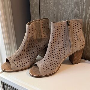 Toms Taupe Heeled Boots